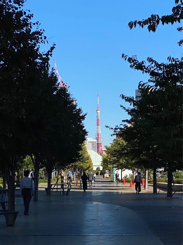 遠くに見える東京タワー
この景色もお気に入り　Tokyo Tower from Shibaura area